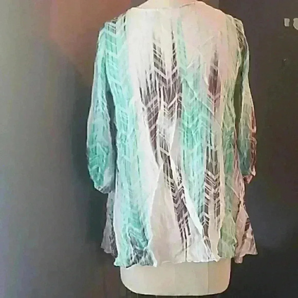 Printed Chevron chiffon top. - Picture 2 of 2